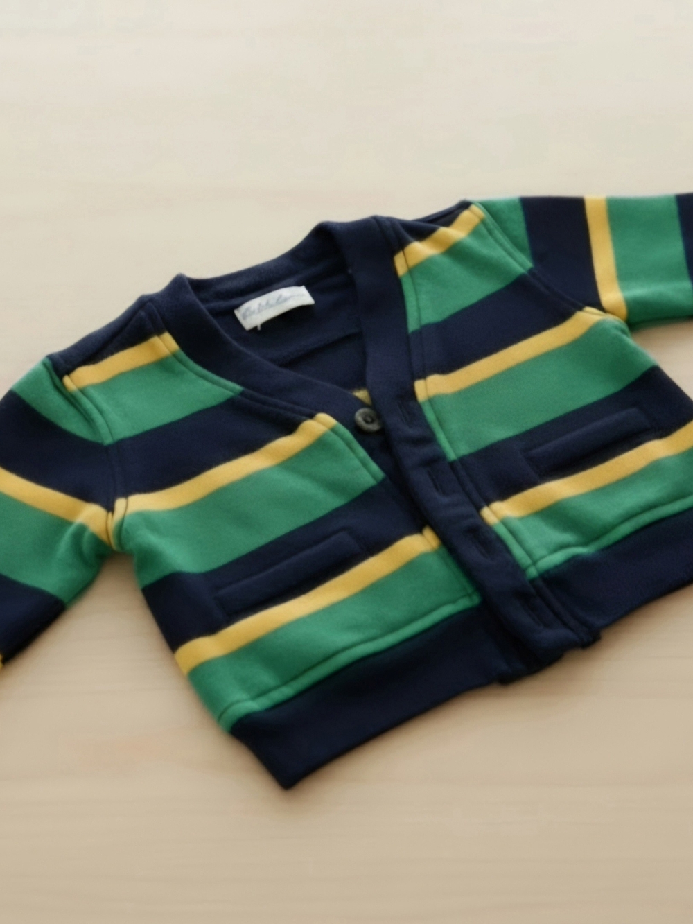 Polo by Ralph Lauren Green, Navy & Yellow Striped Kids Cardigan